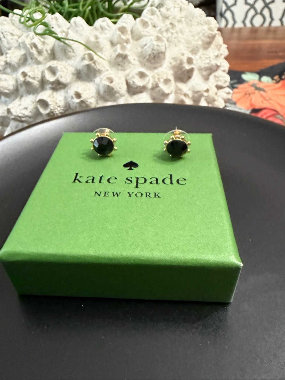 kate spade Black & Gold Stud Earrings